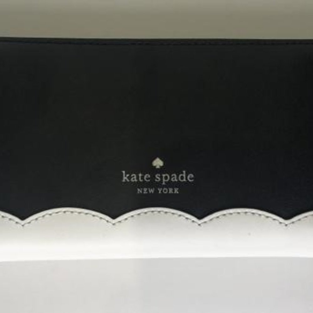 KATE SPADE LARGE CONTINENTAL WALLET FROSTY BLACK - Picture 3 of 7